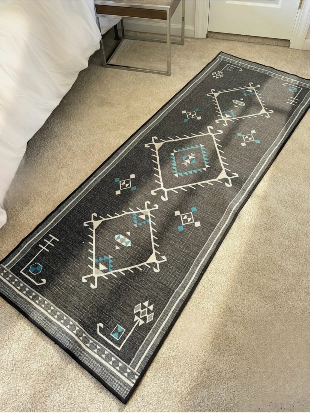 Like New Ruggable Damali Charcoal Runner 2.5 x 7 feet, no liner pad